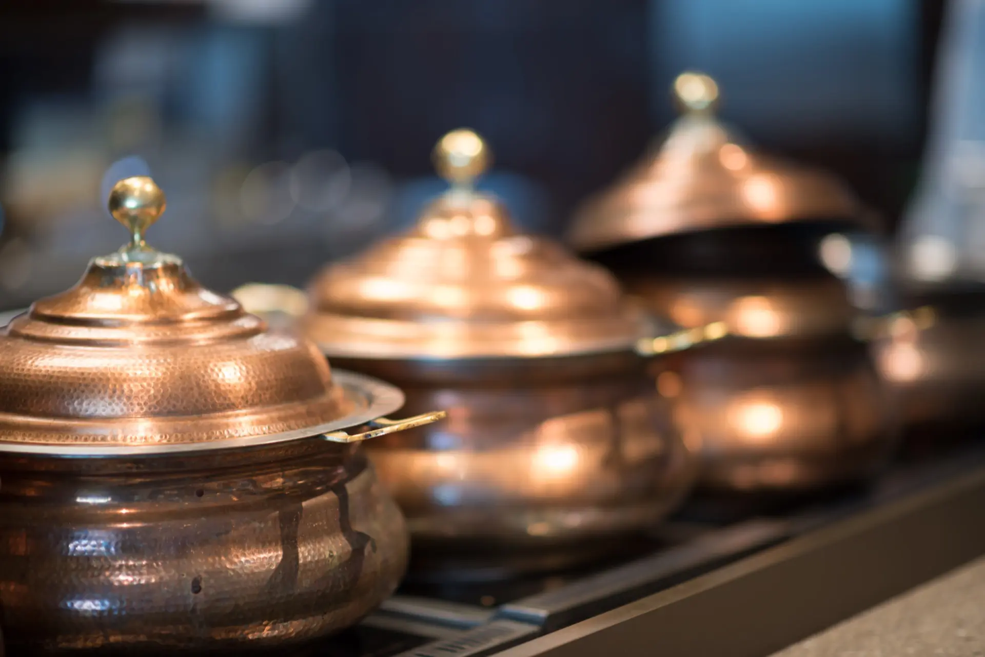 Three bronze pots