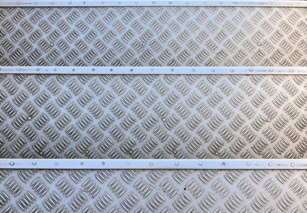 Aluminium treadplate in factory setting