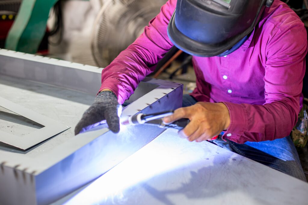 Fabricator welds aluminum in Kelowna shop