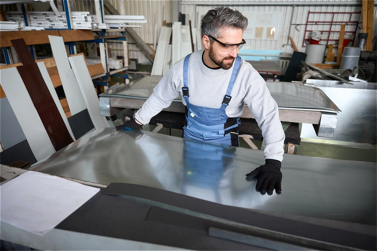 Stainless steel sheet in steel shop